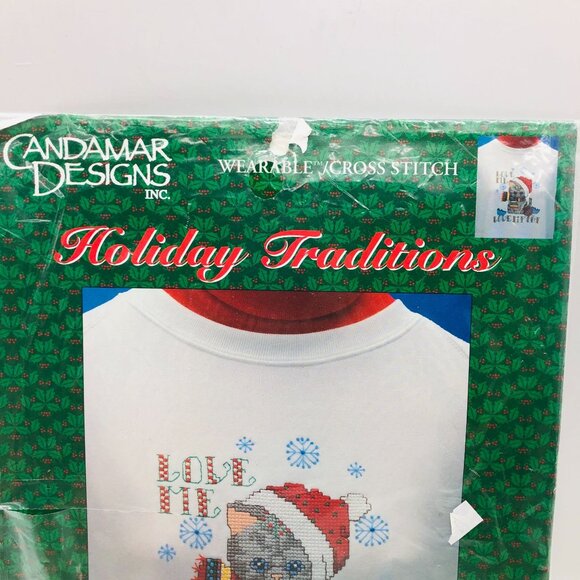 New Candamar Love Me Love My Cat Wearable Cross Stitch Kit Designs 51051 - Picture 4 of 7